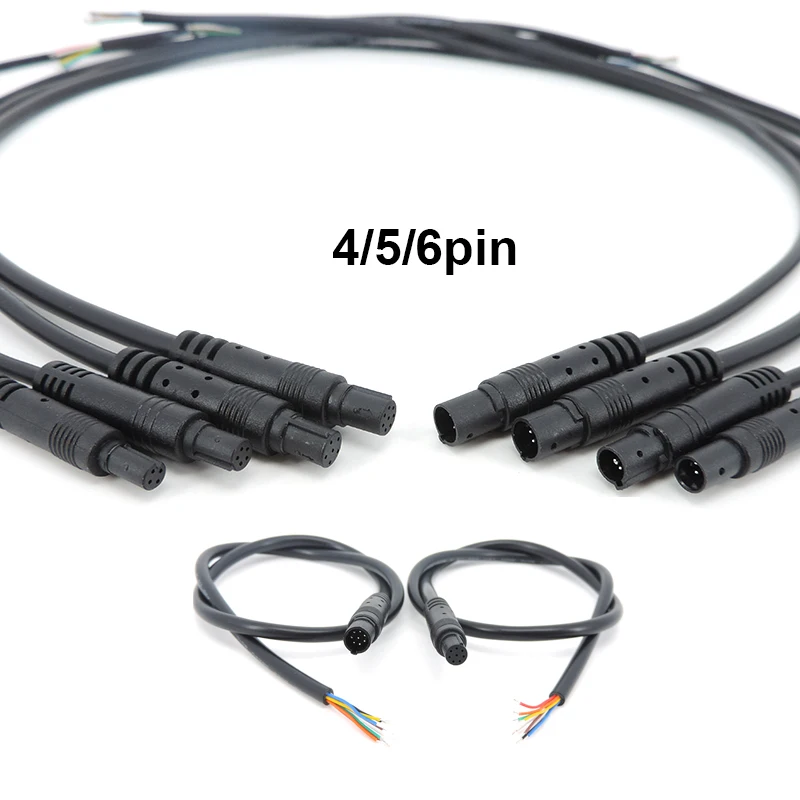 0.5m 4 5 6 pin core Male and Female Car Rear View Camera connector extend Cable Wire for car Jack Line Recorder Rear Tail t1