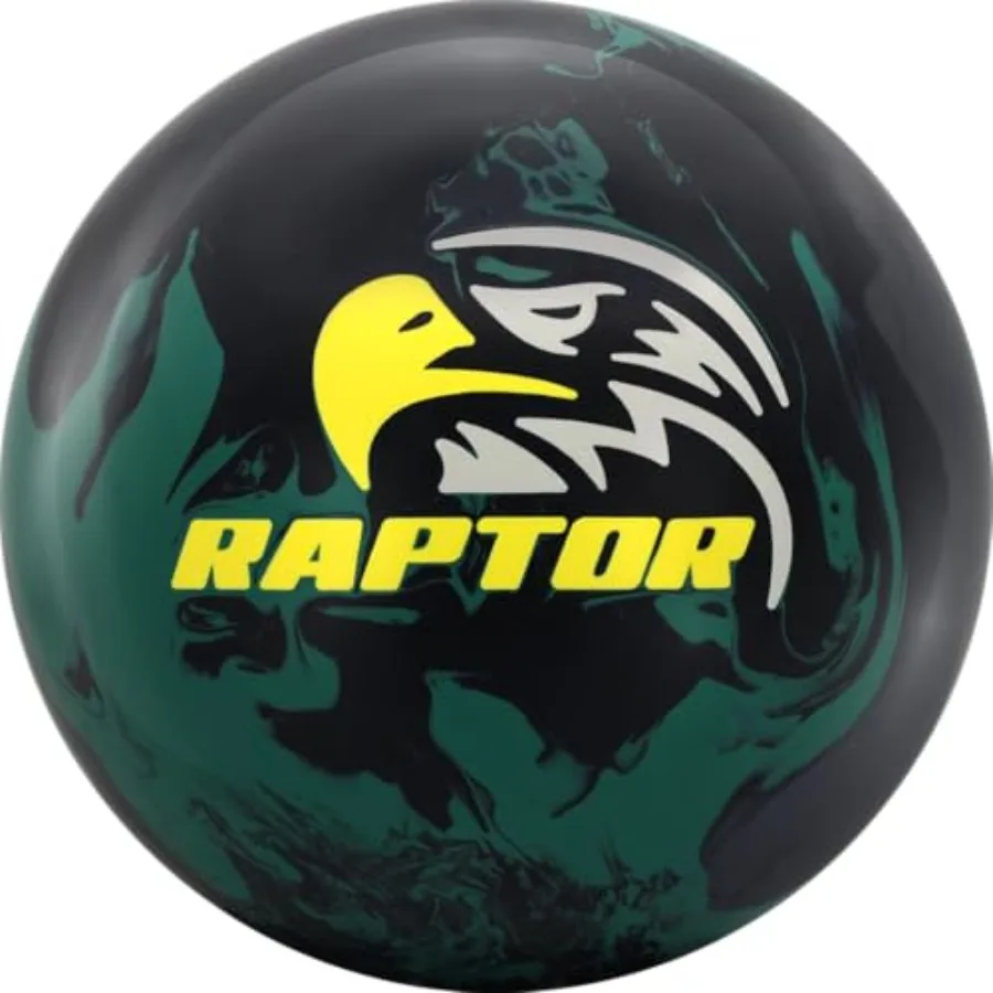 Raptor Reign Bowling Ball for heavy oil lanes Black/Dark Teal/Charcoal solid reactive resin High backend motion and strong hook