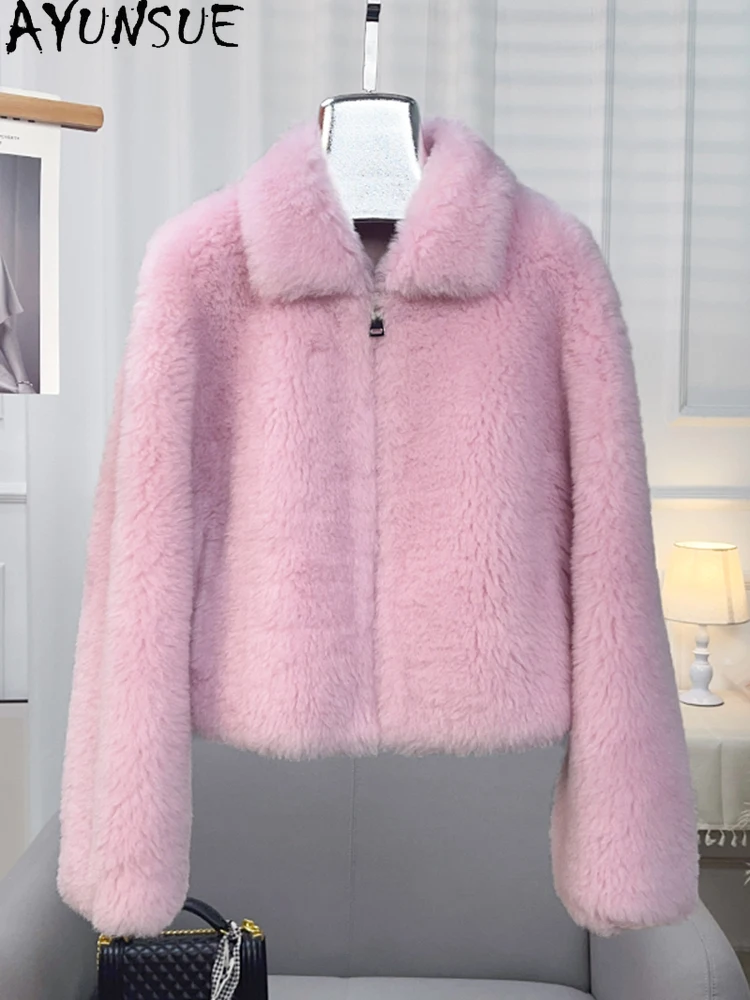 AYUNSUE 100% เสื้อขนสัตว์ธรรมชาติผู้หญิง 2025 ฤดูหนาวสั้นElegant Fur Jacketเสื้อผ้าผู้หญิงแฟชั่นใหม่ในOuterwears Abrigo Mujer