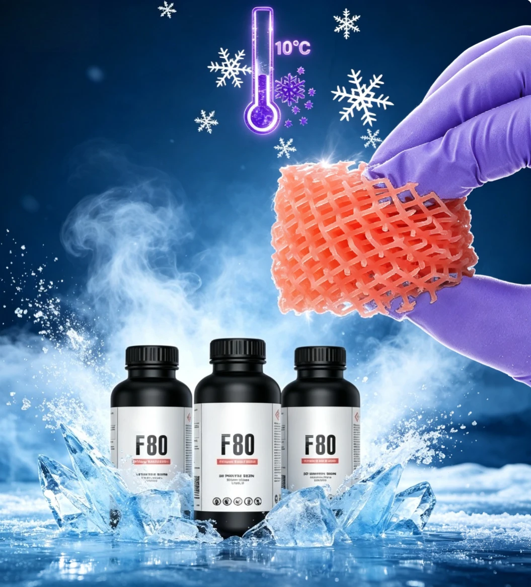 1KG F80 Gum Shade High Resilience UV Photopolymer Resin for Dental External Reference Model, LCD DLP 3D Printing Consumable