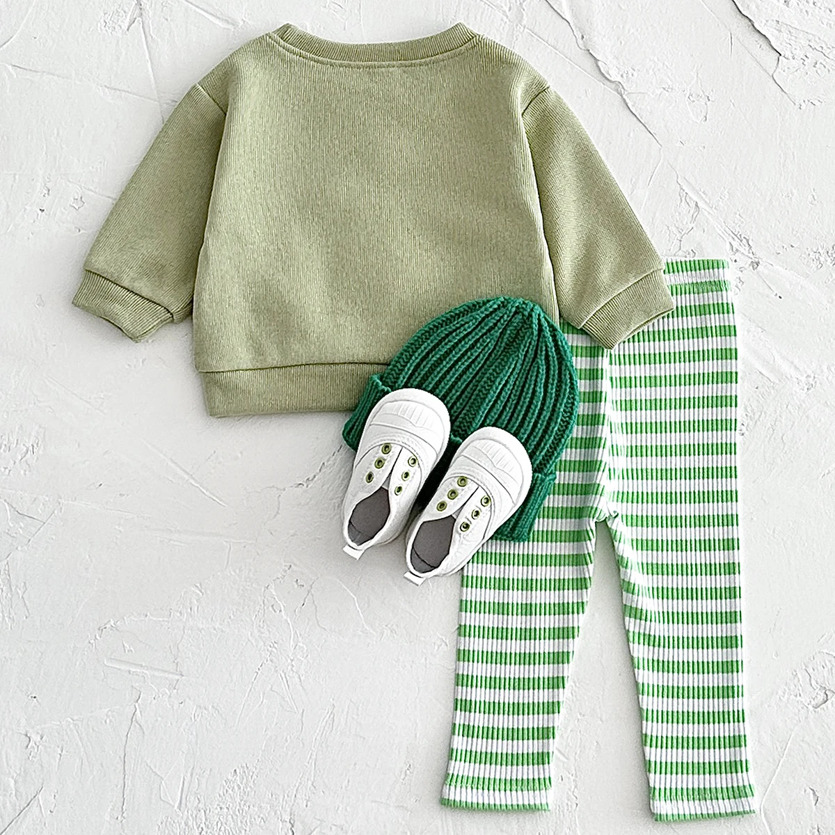 Herbst Baby Mädchen Kleidung 3D Frucht Stickerei Pullover Top+Gestreifte Hose Frühling Jungen Säugling Neugeborene Baby Baumwoll-Sets 0-3 Jahre – Detail 11