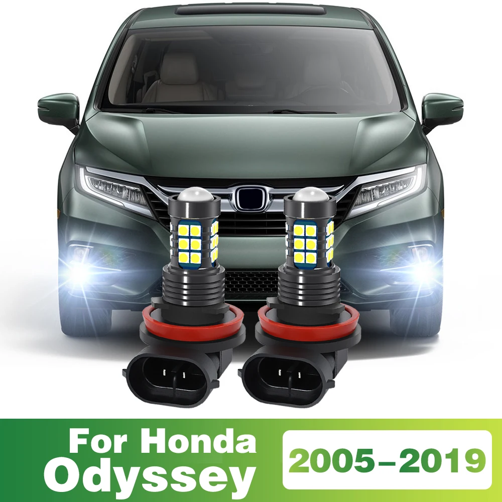 2Pcs LED Car Front Fog Light For Honda Odyssey 2005 2006 2007 2008 2009 2010 2011 2012 2013 2014 2015 2016 2017 2019 Accessories