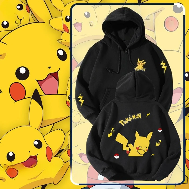 MINISO Pokémon لطيف Eevee مطبوعة هوديي للرجال والنساء 2025 الخريف/الشتاء جديد Y2K Harajuku حجم كبير سترة غير رسمية