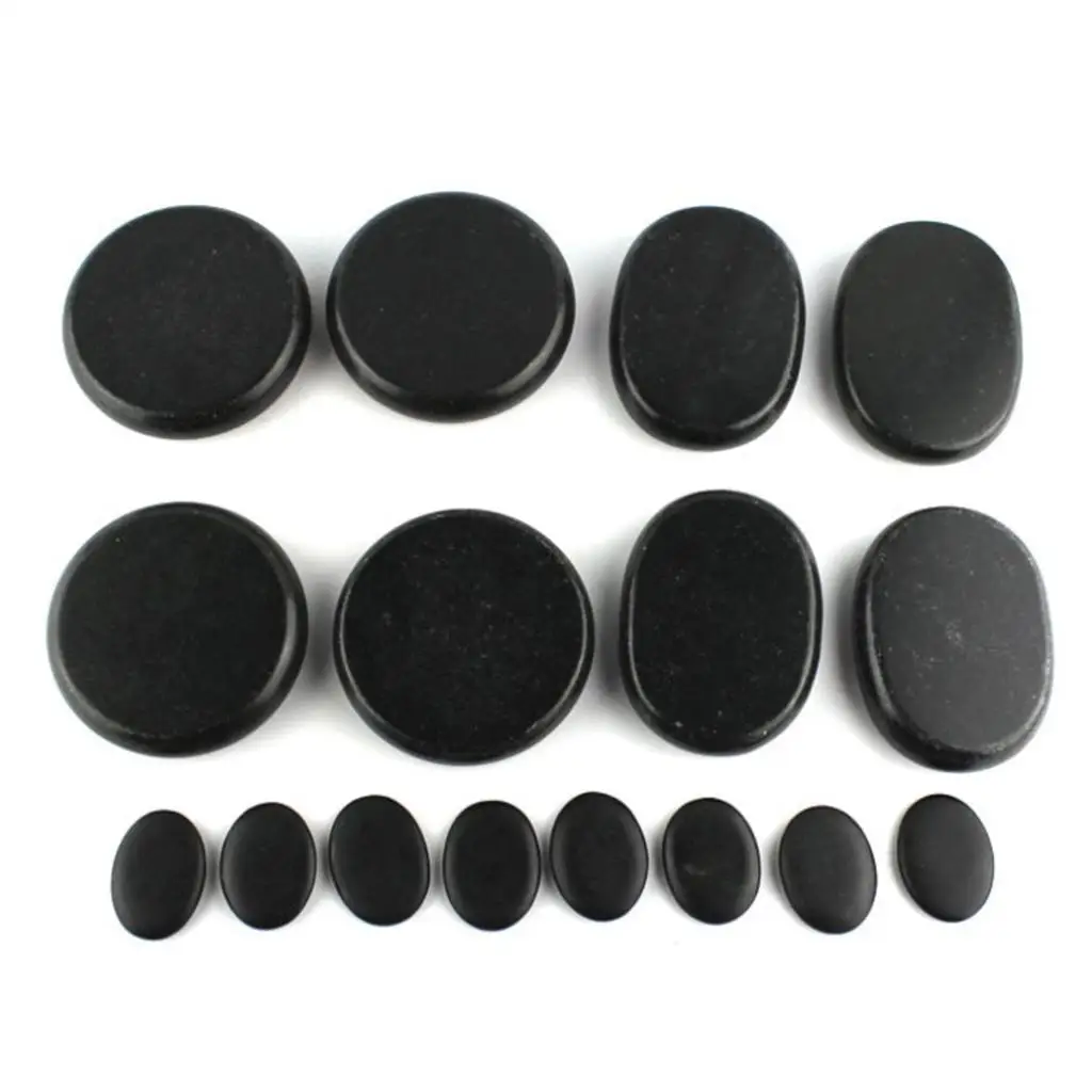 16pcs/set Natural Energy Massage Stone with Hot Spa Heater Heating Bag Set US Plug