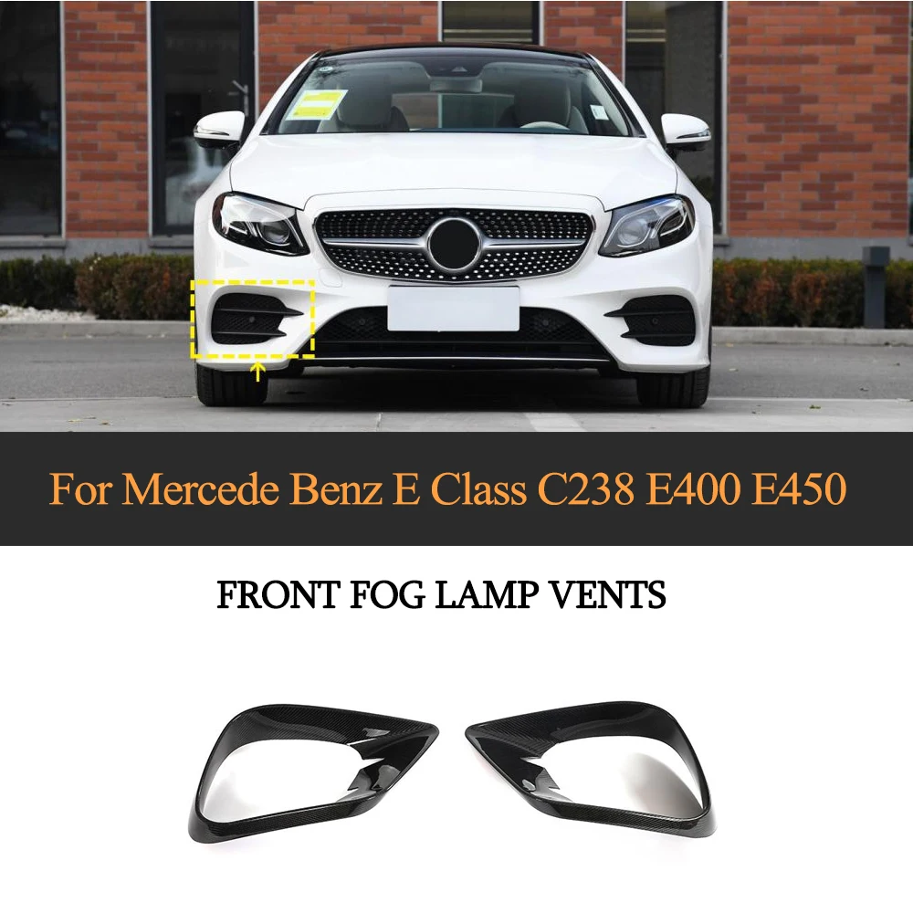 

Car Front Bumper Fog Light Air Vent Trims For Mercedes Benz E Class C238 Sport 2-Door 2017-2020 Real Carbon Fiber Grille Cover