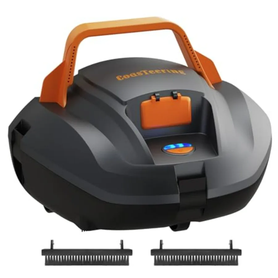 

Above Ground Pool Vacuum Robot, ABS Plastic, Blue, 120-Min Runtime Dual-Motor for Pools Up to 850 Sq.ft