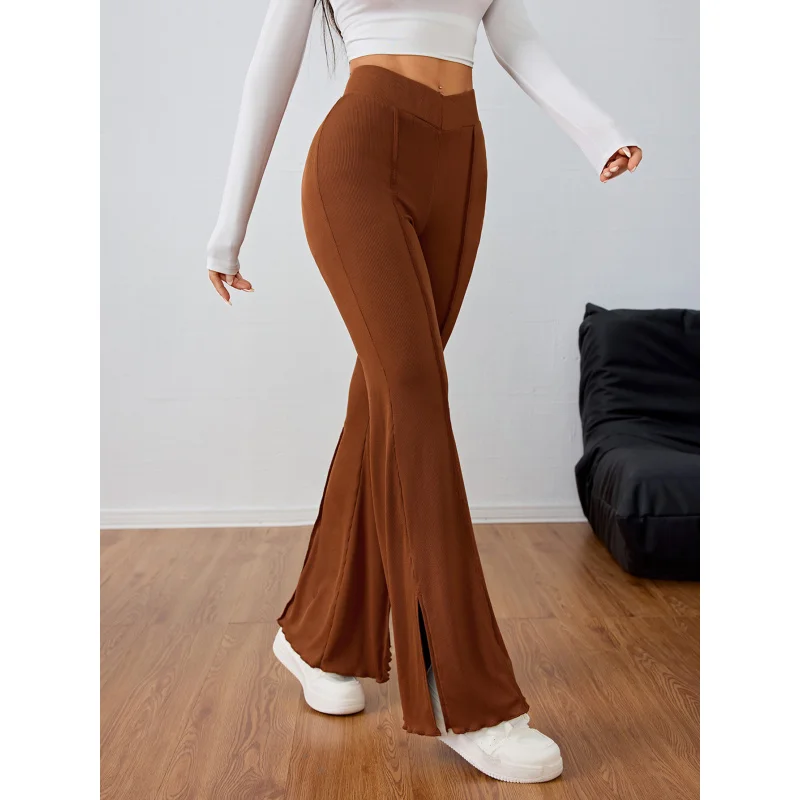 

YQ1-Women's Fashion Casual Slightly Spicy Pants Autumn Winter New Elastic Waist Slimming Wide-Leg Long Pants