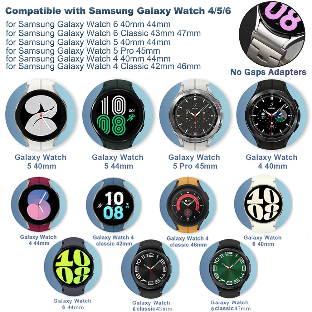 No Gaps Silicone Band for Samsung Galaxy Watch 6 5 4 40 44mm 5Pro 45mm Magnetic Bracelet 4 6Classic 42 46mm 43 47mm Sports Strap image 6