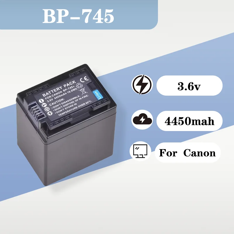 

BP-745 Rechargeable Lithium Ion Battery 3.6V 4450mAh Replacement For Canon CG-700 VIXIA HF M50 M51 M52 Camcorder