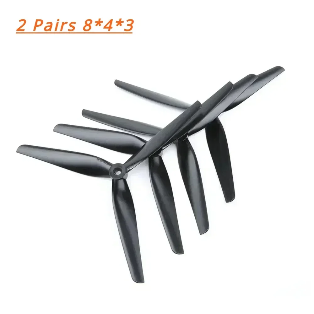 10Pairs(10CW+10CCW) HQPROP 8X4X3 8040 3-Blade Black-Glass Fiber Nylon Propeller for 8inch Multirotor X-Class FPV Drones