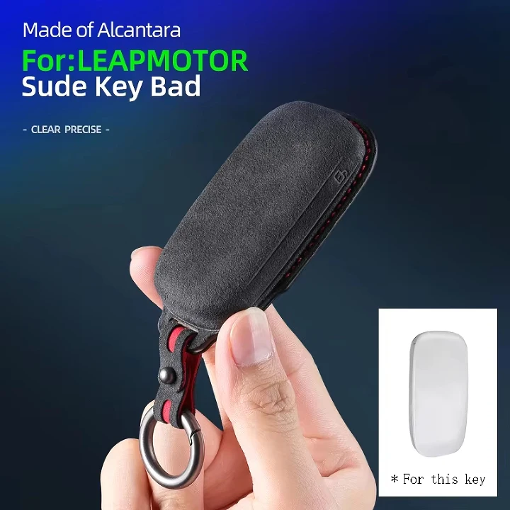 Suede Car Key Case Cover Shell for Leapmotor C10 C16 C01 B10 D99 T03 Auto Keychain Retro Classic Fashion Accessories