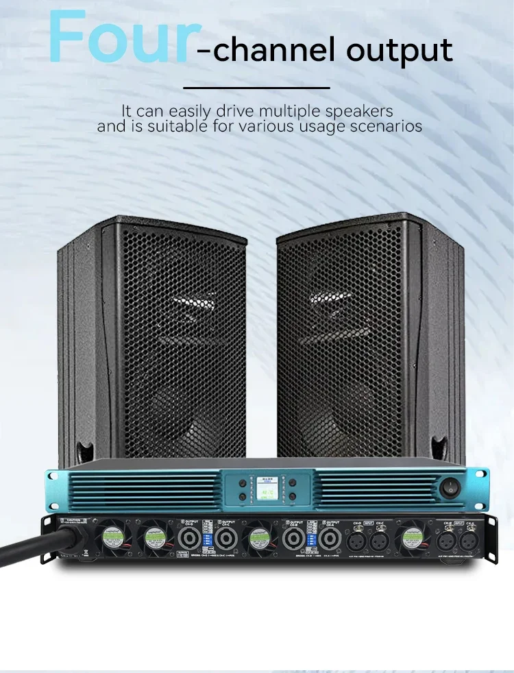 Paulkitson K430 4-Kanal Professioneller Leistungsverstärker Klasse-D 2Ω 4×7800W Hochleistungsverstärker für Bühnen-, Konzert- und Live-Lautsprechersysteme – Detail 9