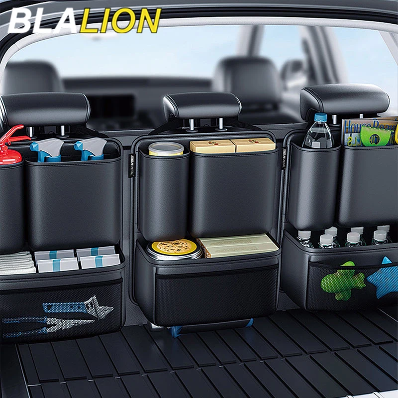 

Car Trunk Leatherette Storage Bag Detachable Auto Seat Back Pocket High-capacity Hanging Organizers for Jeeps SUVs Vans