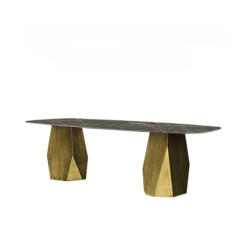 Italian minimalist rock dining table household small apartment modern minimalist Nordic marble