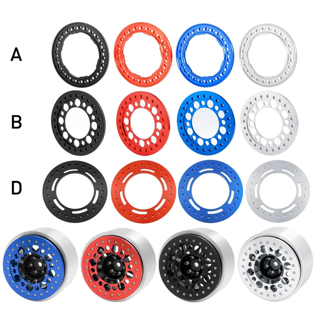 วงล้ออะไหล่แต่งรถบังคับวิทยุ ขนาด 1/6 วงล้ออะลูมิเนียมอัลลอยด์ ผลิตด้วยกระบวนการ CNC 3 มิติ สำหรับรถบังคับวิทยุ Axial SCX6 สีดำ