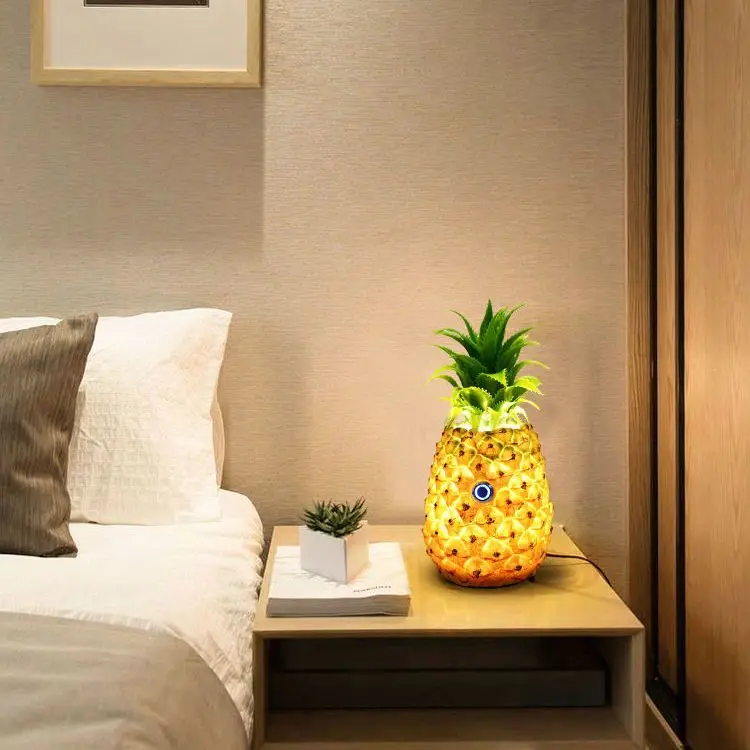 Creative Pineapple Night Light Rechargeable Bedroom Bedside LED Lamp Touch Soft Light Baby Feeding Eye Protection Fixture Lamps