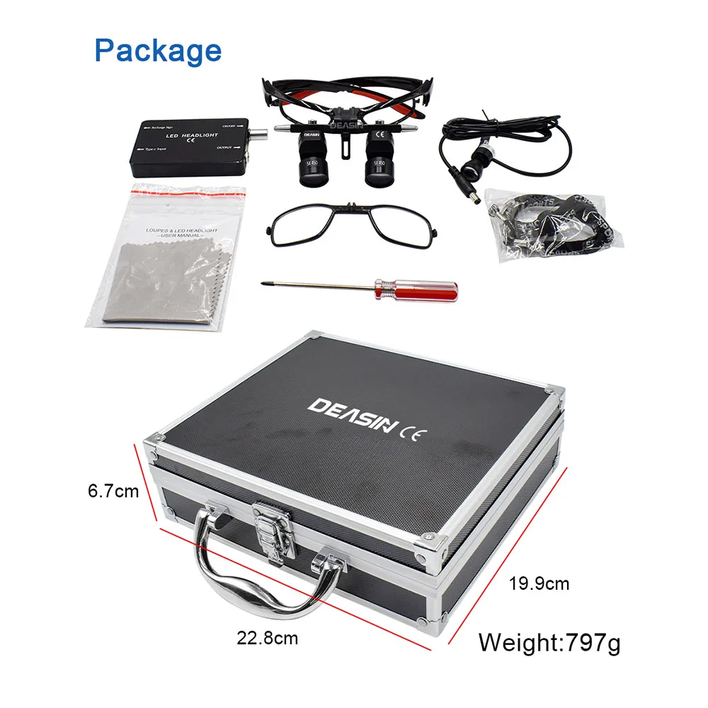 Ergo Loupe 5.0X 350-550mm Working Dental Loupe Magnification Lens Flip-up Dentist Magnifier PD Adjustable Medical