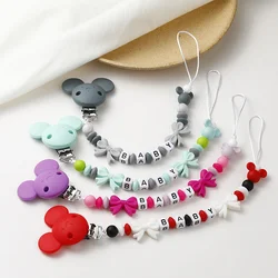 1Pcs Baby Pacifier Clips Chain Silicone Beads Teether Toys Dummy Holder Pacifier Chain Gift