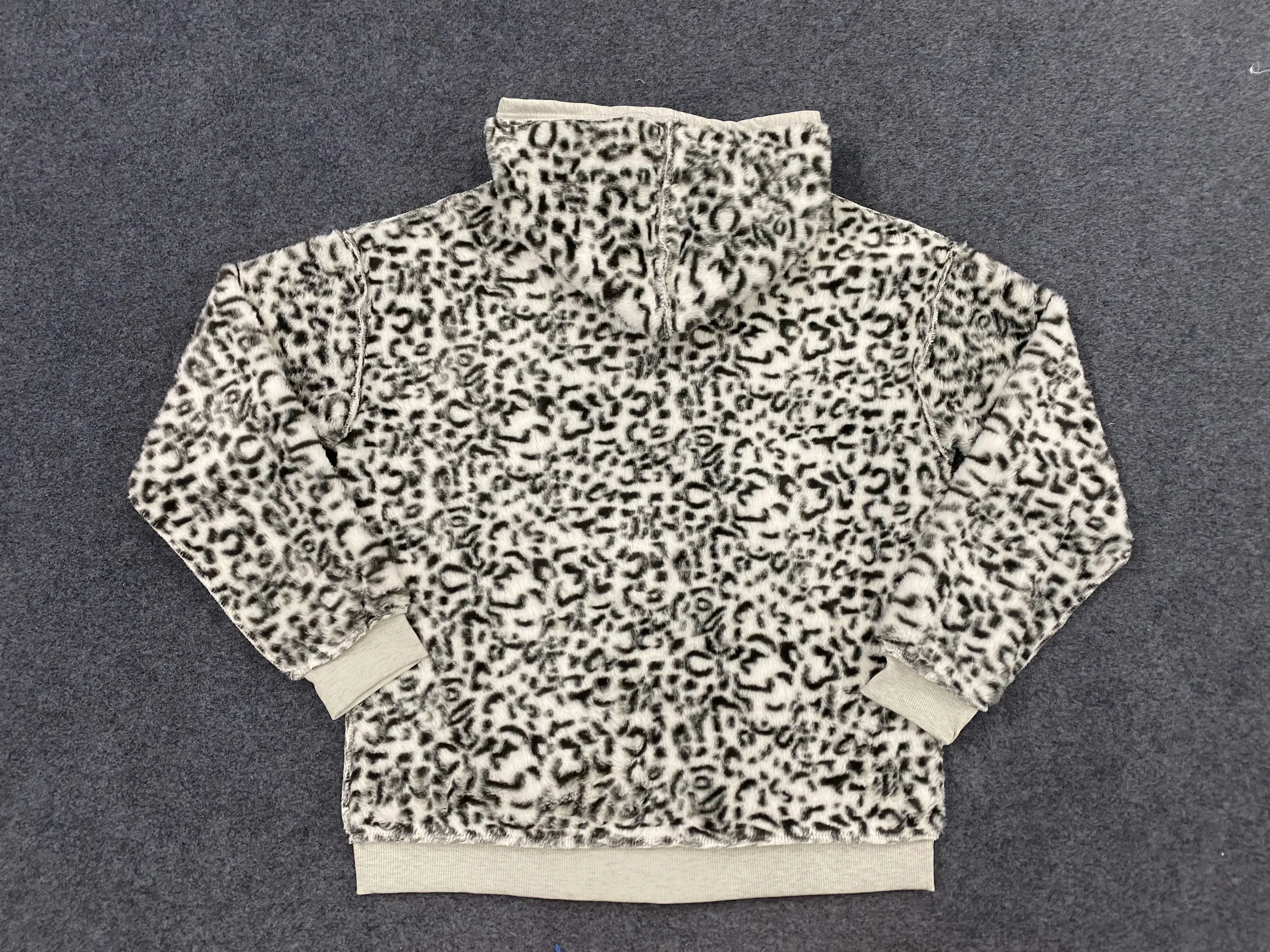 2025 new unisex hooded sweatshirt with leopard print lining pocket, loose cardigan, zipper sweatshirt, street style, double-side