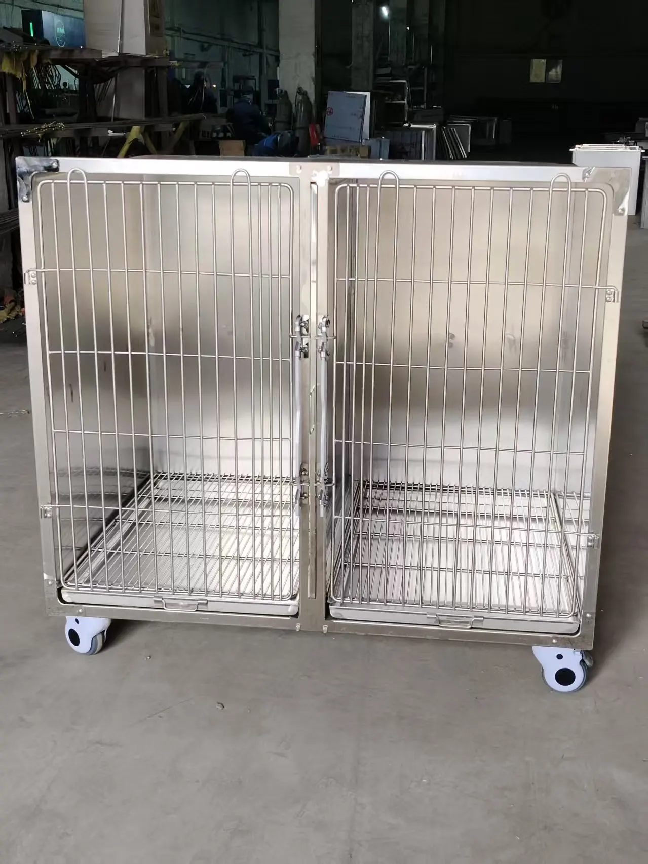 Modern Solid Pattern Stainless Steel 304 Pet Hospital Kennel Veterinary Clinic Equipment Dog Recovery Cage