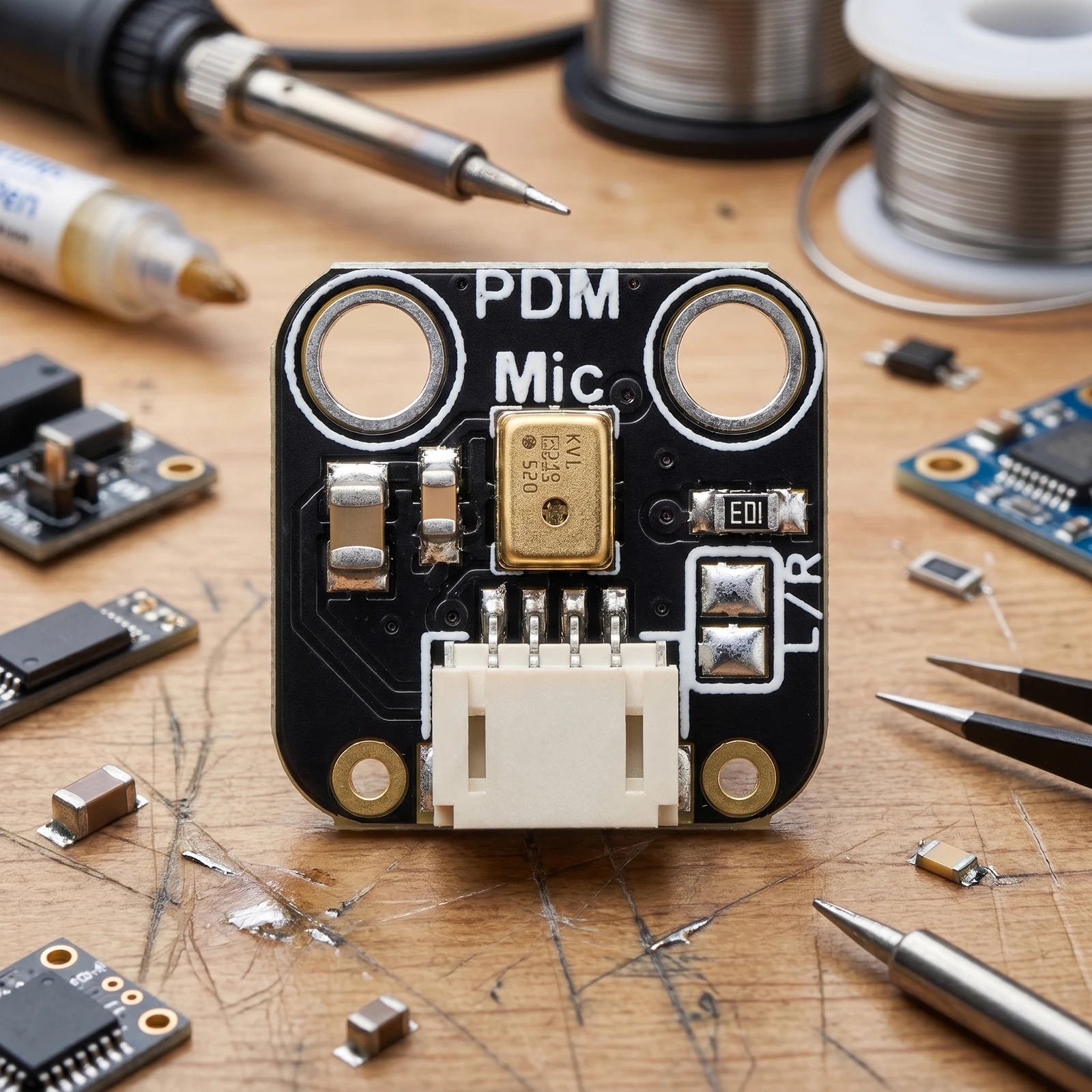 1.6V-3.6V Microphone Breakout Board High Sensitivity Low Noise Digital PDM Mic Module for Smart Voice Devices Recording Systems