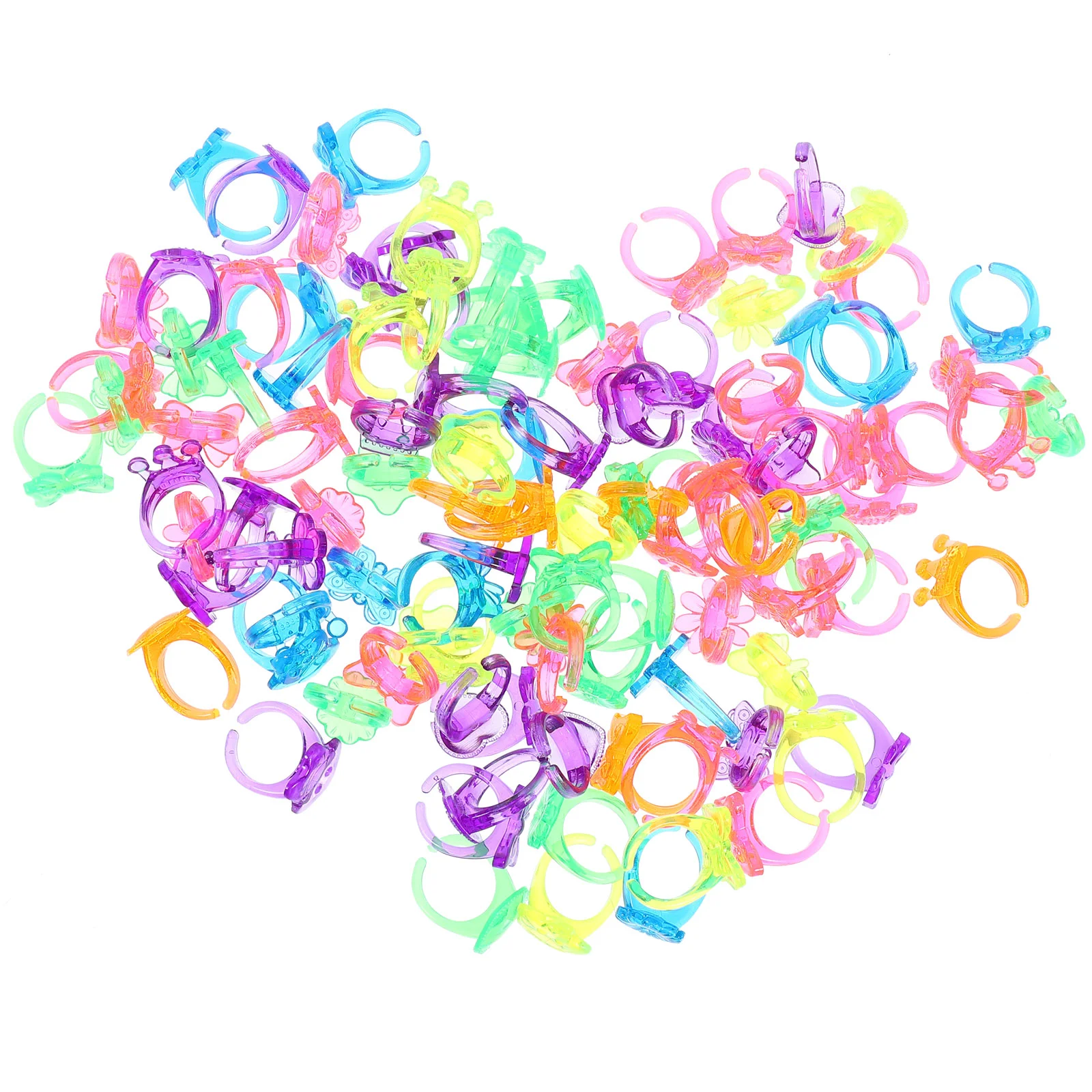 

100Pcs Little Girl Jewel Rings Girl Pretend Play Toy Rings Dress Up Rings Party Favor Rings rings for girls