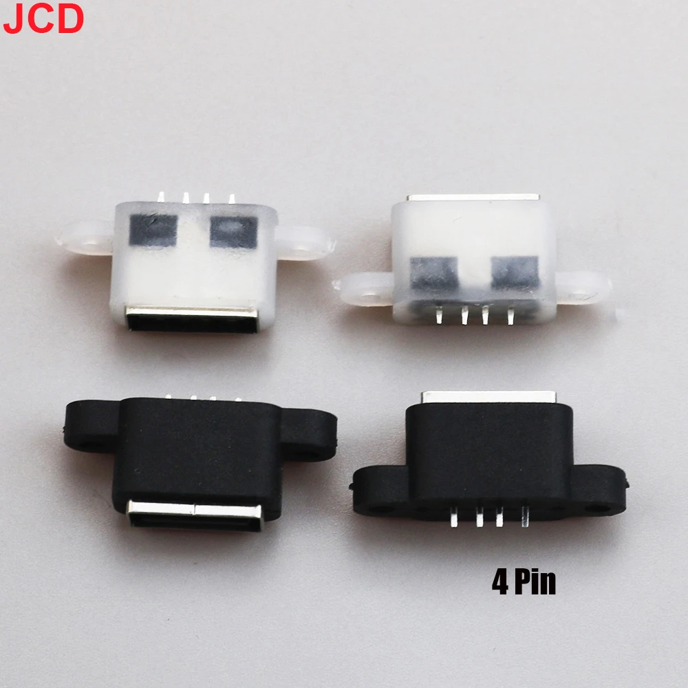 JCD USB 2.0 Waterproof Female Socket TYPE-A Female 180 Degree Fixable Panel With Hole And Ear Socket Connector