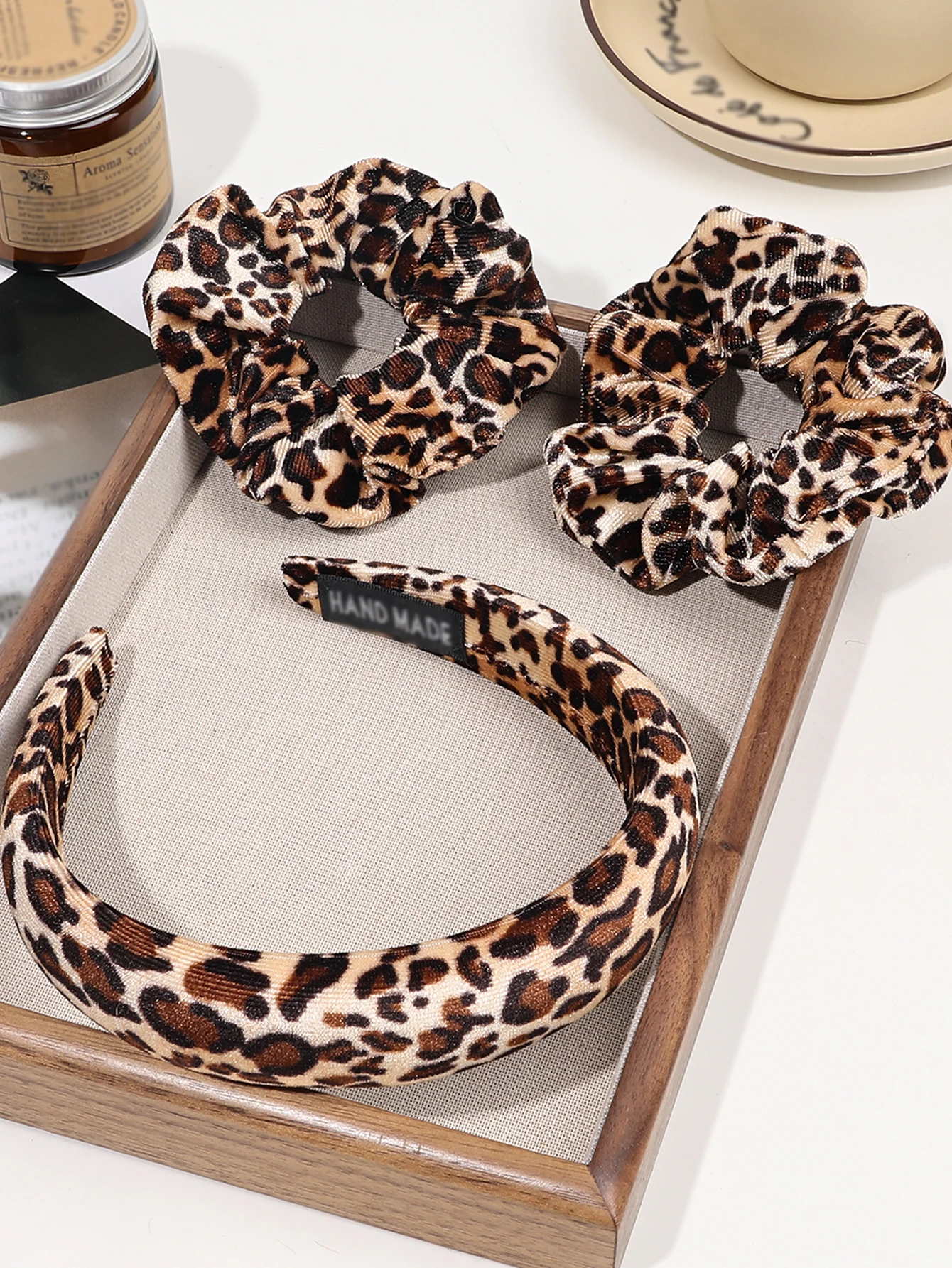 3Pcs Leopard Print Headband Hair Ties for Women Girls,Leopard Print Headband Cheetah Hairband Hair Accessories Head Band Wrap