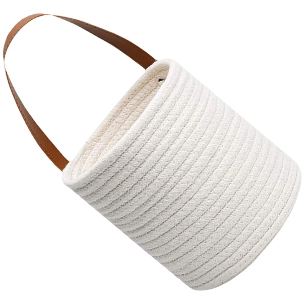 

Cotton Rope Storage Basket Small Woven Wall Hanging Plant Decorative Home Organization Fruit Vegetable Kitchen Holder