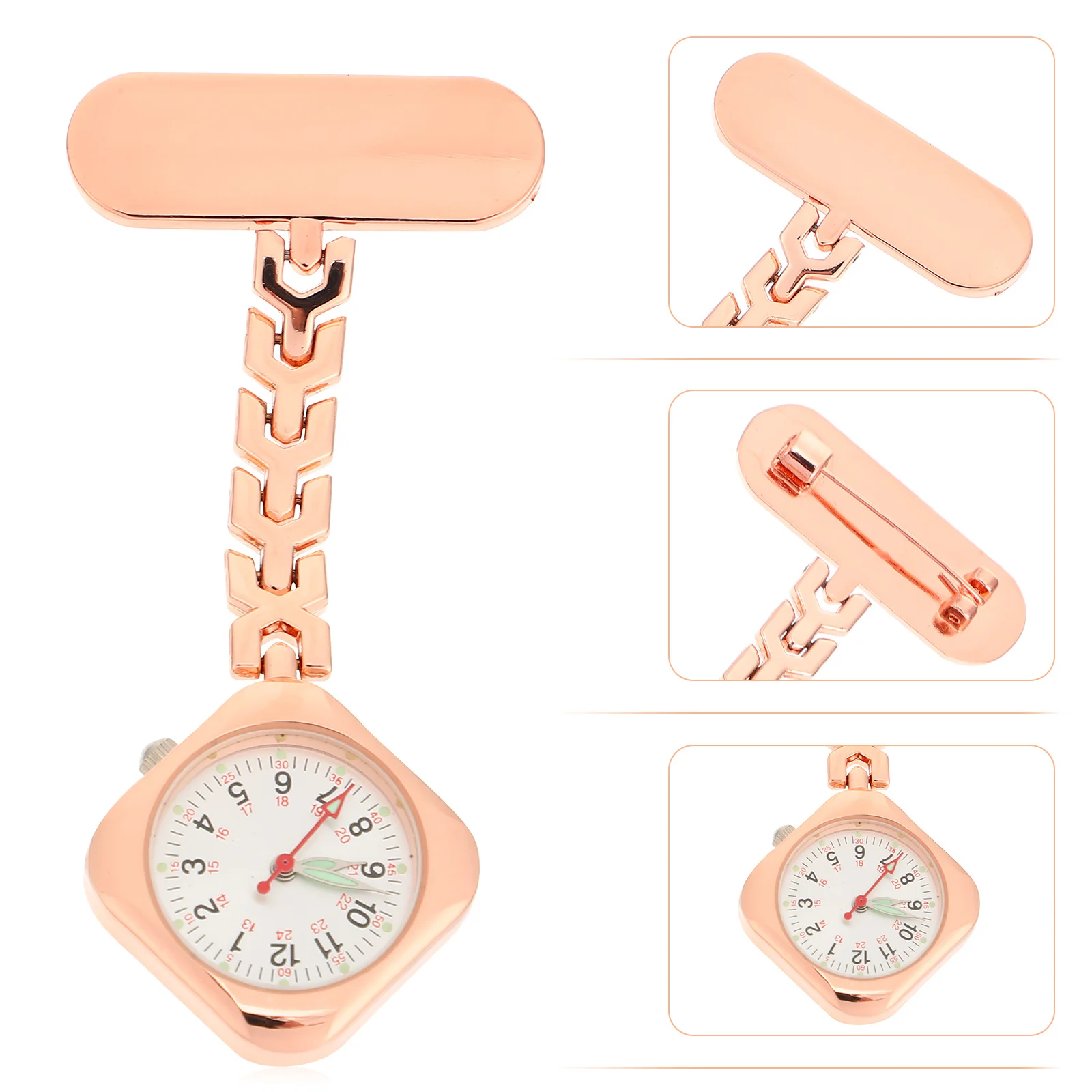 

Medical Pocket Watch Rose Gold Luminous Quartz Chest Watch for Nurse Doctor Student Chef Lightweight Accurate Time Tool Pocket