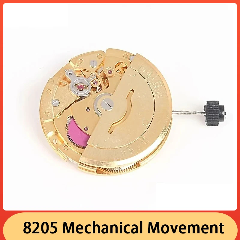 New Original China 8205 Movement Red Wheel Automatic Mechanical Movement Gold Machine Silver Machine Single Calendar Movement