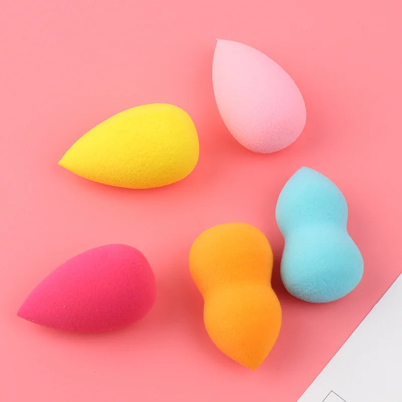 2Pcs Mini Beauty Egg Gourd Water Drop Puff Makeup Puff Set Colorful Cushion Cosmetic Sponge Tool Wet and Dry Use Accessories