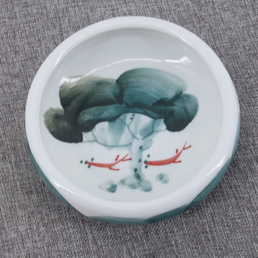 Ceramic Ink Container Ink Plate for Artists Calligraphers and Students Non Scratch Surface Portable Design Ideal for Drawing and