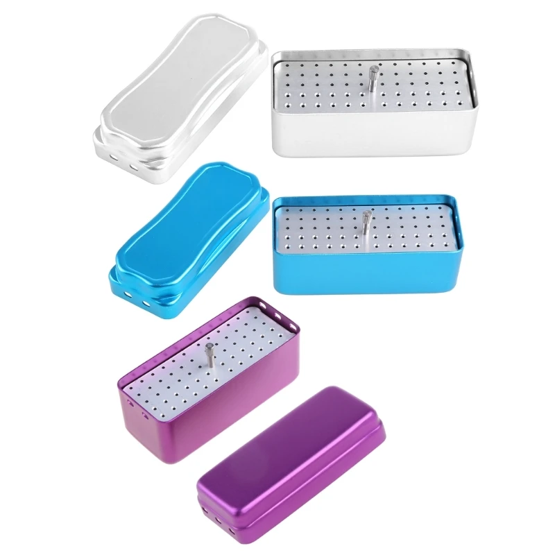 72 หลุมอลูมิเนียม Autoclave ฆ่าเชื้อกรณี Burs ทันตกรรมฆ่าเชื้อ ไฟล์ผู้ถือกล่องสำหรับเครื่องมือดูแลช่องปาก Drop shipping