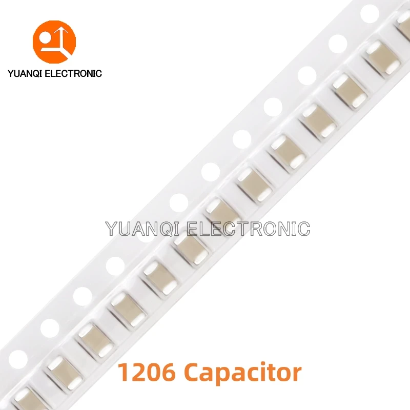 100pcs 1206 SMD Chip Multilayer Ceramic Capacitor 0.5pF - 100uF 10pF 100pF 1nF 10nF 15nF 100nF 0.1uF 1uF 2.2uF 4.7uF 10uF 47uF