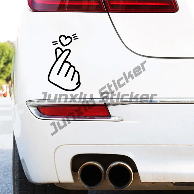 

Make Finger Heart Cute Car Sticker Auto Body Bumper Windows Motorcycle Laptop Walls Vinyl Film Decal Car Accessories