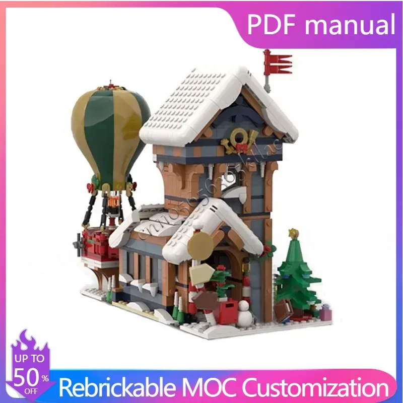 New 1439 Parts Modular Winter Post Office Moc Building Blocks Bricks Architecture Surprise Christmas presents Compatible 10339