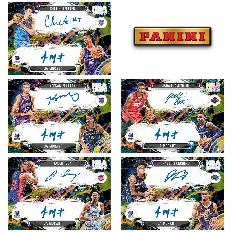 

Panini 2022 NBA Hoops Art Signatures Horizontal Ja Morant Paolo Banchero Chet Holmgren Diy Basketball Star Trading Cards Gift
