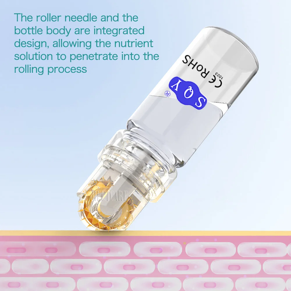SQY 64-Pin Hydra Derma Roller Titan-Mikronadel-Kartusche Dermaroller zur Hautbefeuchtung für Gesicht, Kopfhaut, Bart, Schönheitspflege 0,2 mm – Detail 5