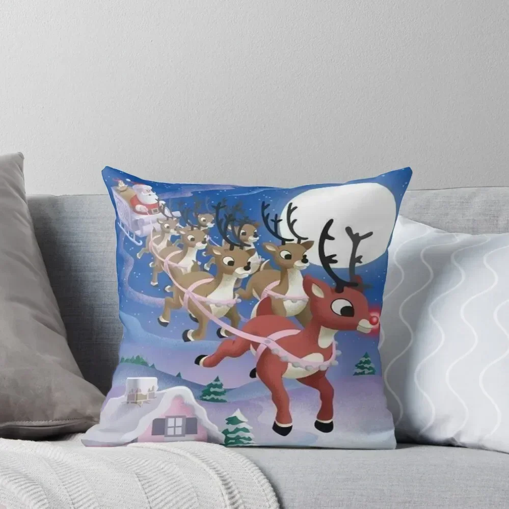 RUDOLPH THE REDNOSE REINDEER & FRIENDS Throw Pillow Plaid Sofa Sofa Decorative Covers pillow