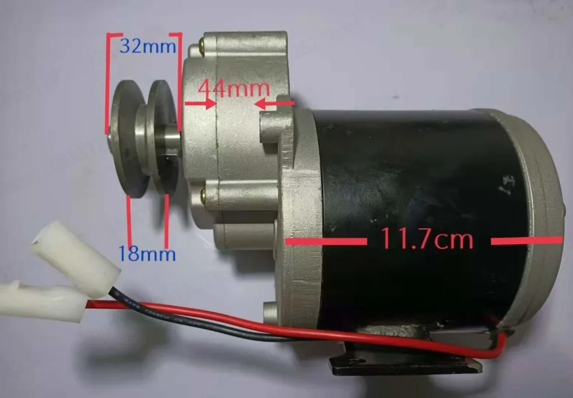 600W DC Gear Motor 12V 24V 48V 180RPM High Torque with Pulley for Roaster Hose Reel