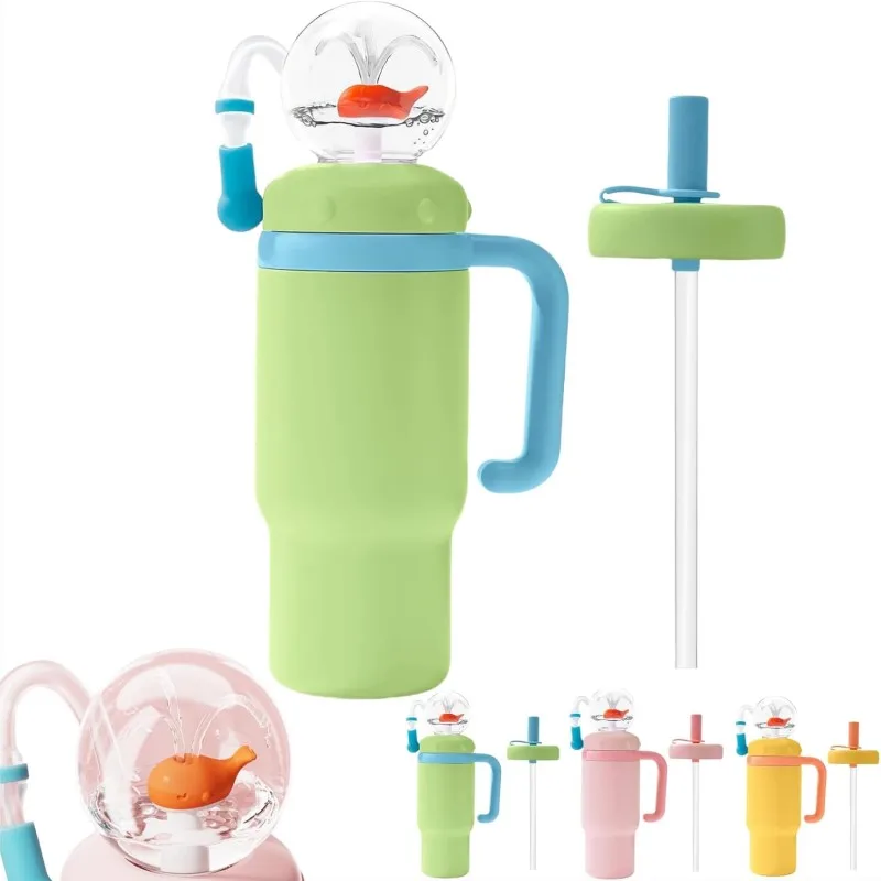 

Стакан для фонтана из нержавеющей стали с ручкой, чашка для питья, герметичная бутылка для воды с соломинкой, креативный подарок