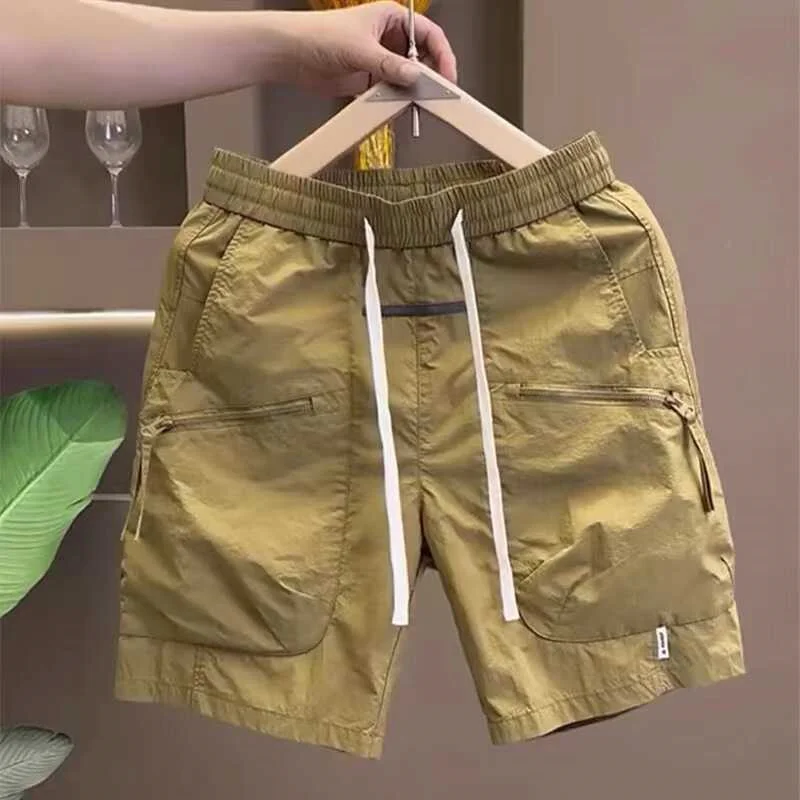 

Ice Silk Workwear orts Men's Summer Loose Qui Dry Casual Five-Quarter Pants Trendy Japanese Functional Straight Leg Sport...