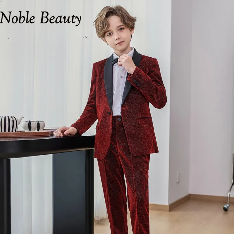 Костюм для мальчика на свадьбу 2024, детский торжественный костюм, комплект, новейший костюм хозяина, модный тканевый костюм для выступлений на фортепиано