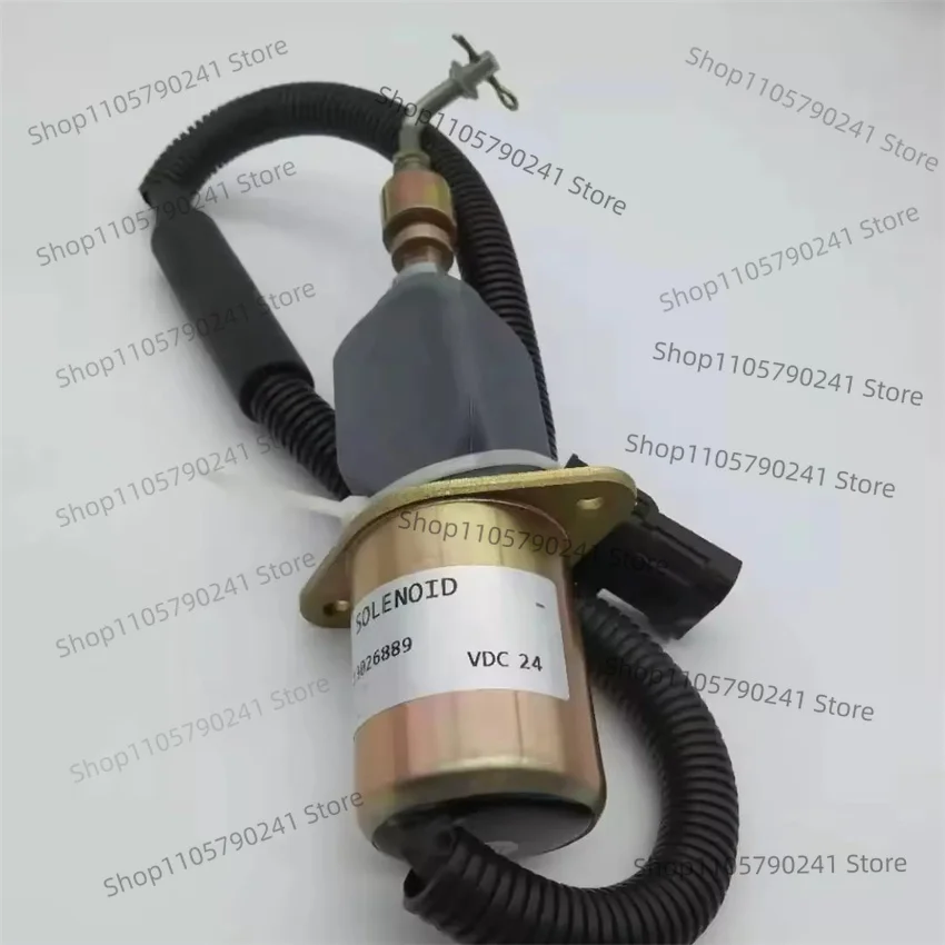 24V Fuel Shutdown Solenoid Valve 13026889 Compatible with Shantui Road Roller SR10 Compatible with Wechai Engine