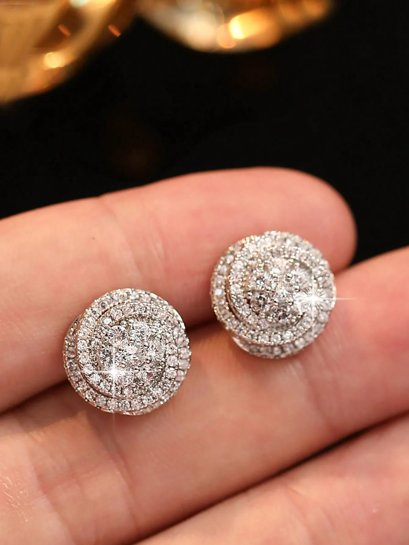

Elegant Round Cubic Zirconia Stud Earrings for Women, Wedding, Date Night, Mother's Day Gift