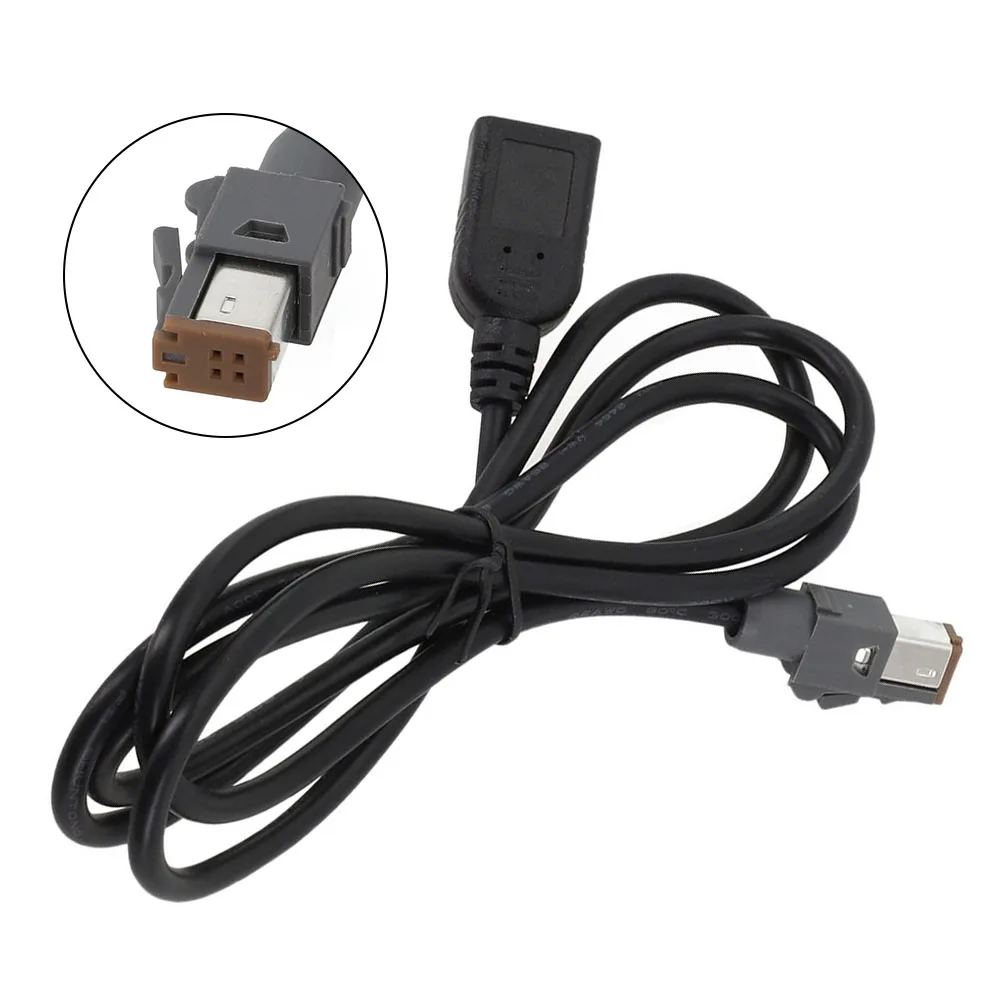 Car Audio System -Media Playback AUX Audio Input USB Cable Connector Car Aux -Media Data Cable Car Accessory Black