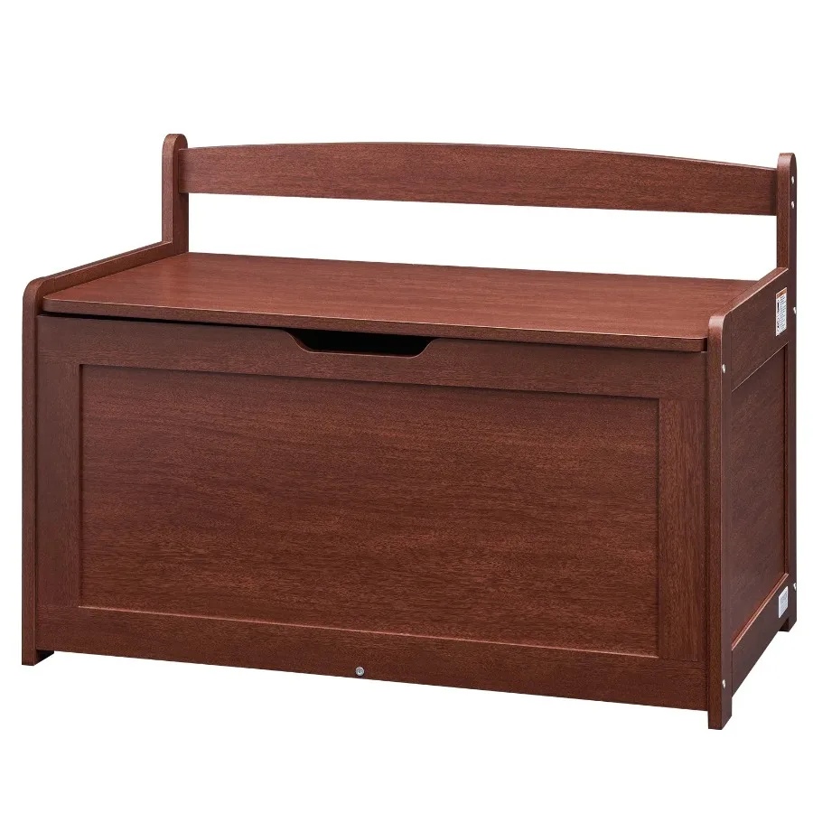 Wooden Toy Chest for Toddler Storage Box Flip-Top Lid Safety Hinge 32.68x17.91x24.02 Large Storage Bench Playroom Bedroom Livin