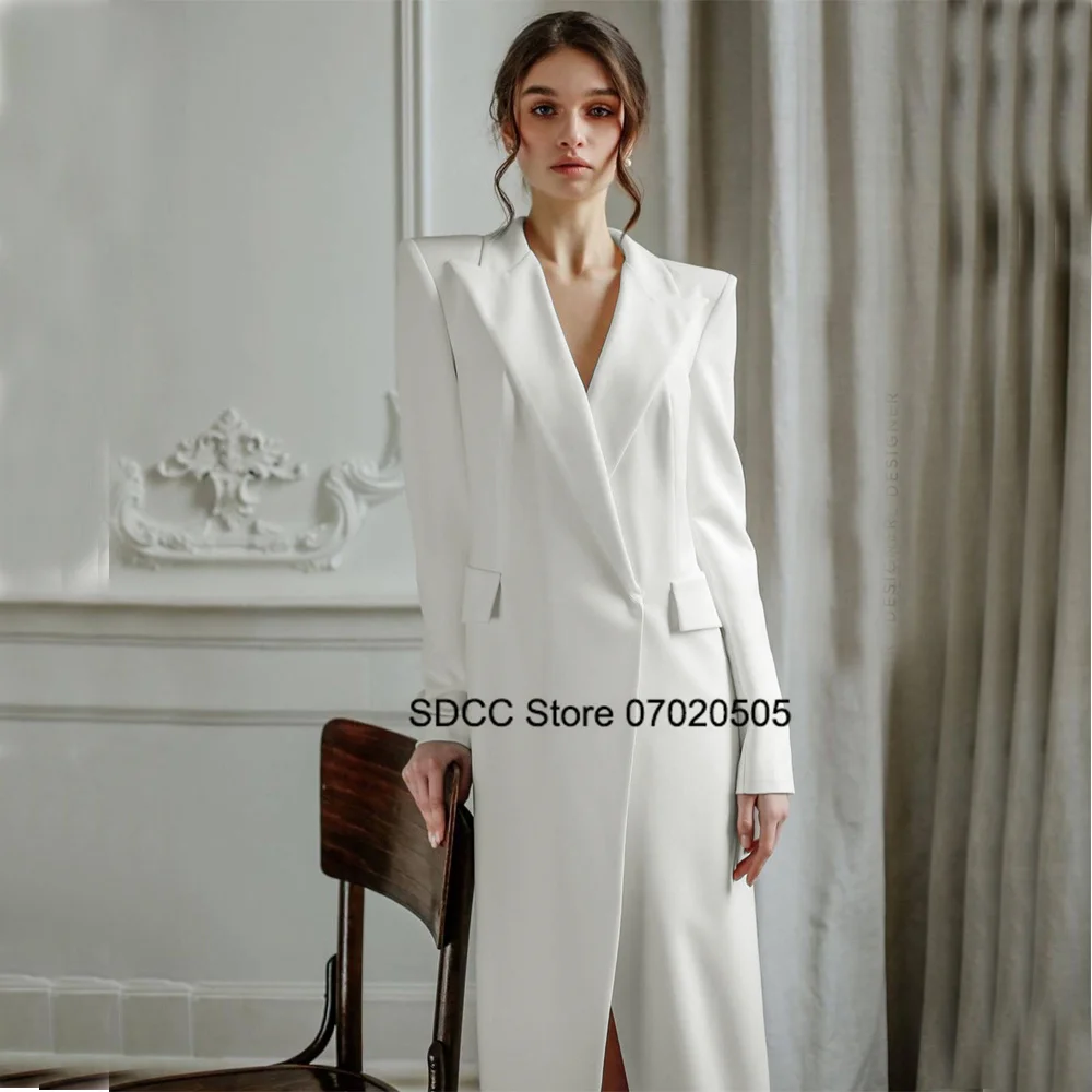 

New in External Clothes for Women Women's Long Jacket Suit 1 Button Slim Fit Dress Customized Elegant Casual Coat Woman Clothing