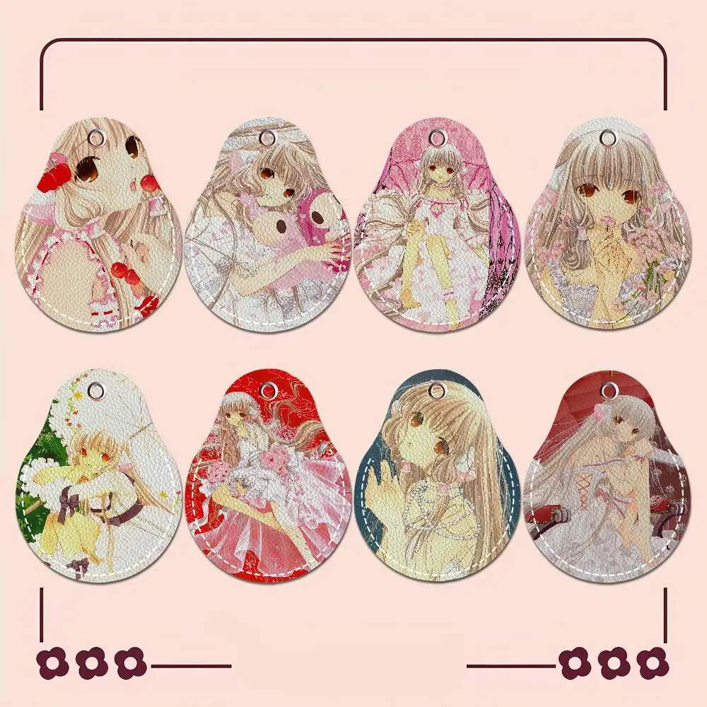 C-Chobits Cartoon Creative Cartoon Pattern Sensitive Access Card Protective Sleeve Keychain Fashion Decorative Pendant